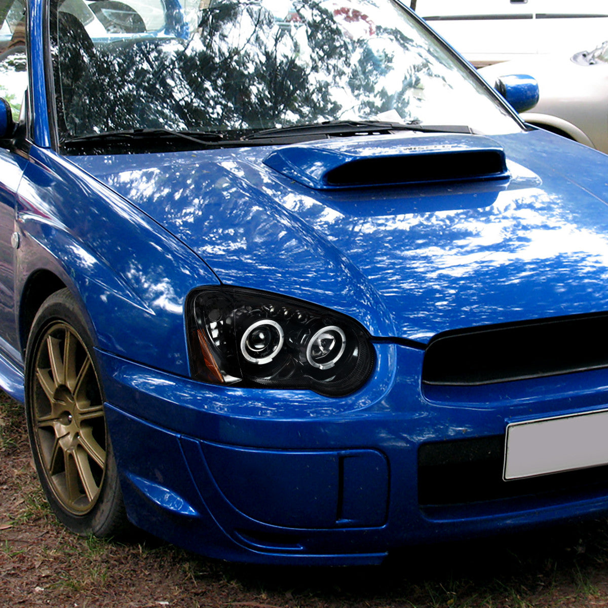 Spec-D 04-05 Impreza Halo LED Projector Headlights Black