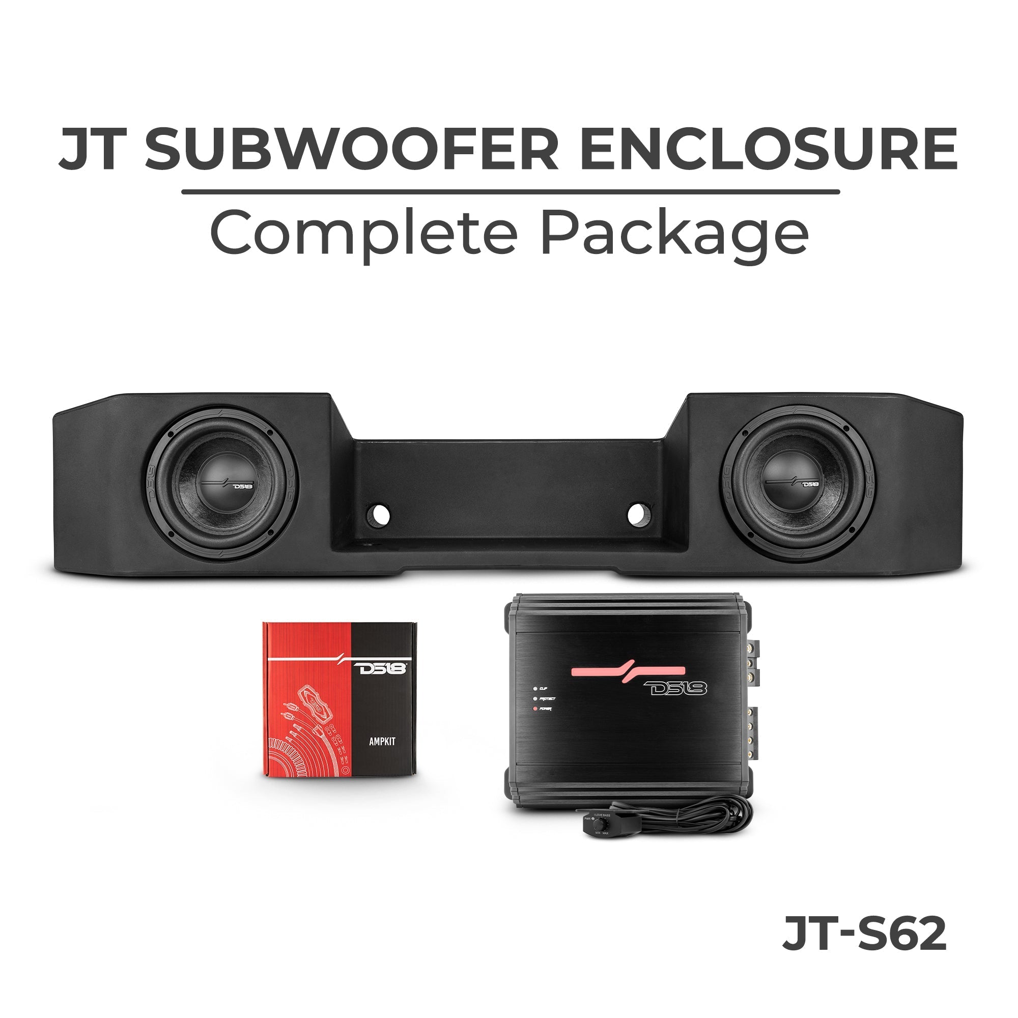 DS18 Complete Under Seat Subwoofer Enclosure Package for JT Gladiator Jeeps