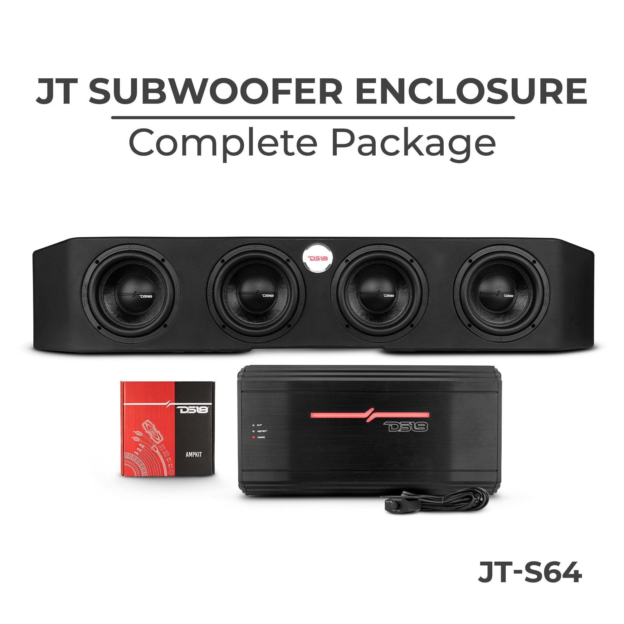 DS18 Complete Under Seat Subwoofer Enclosure Package for JT Gladiator Jeeps
