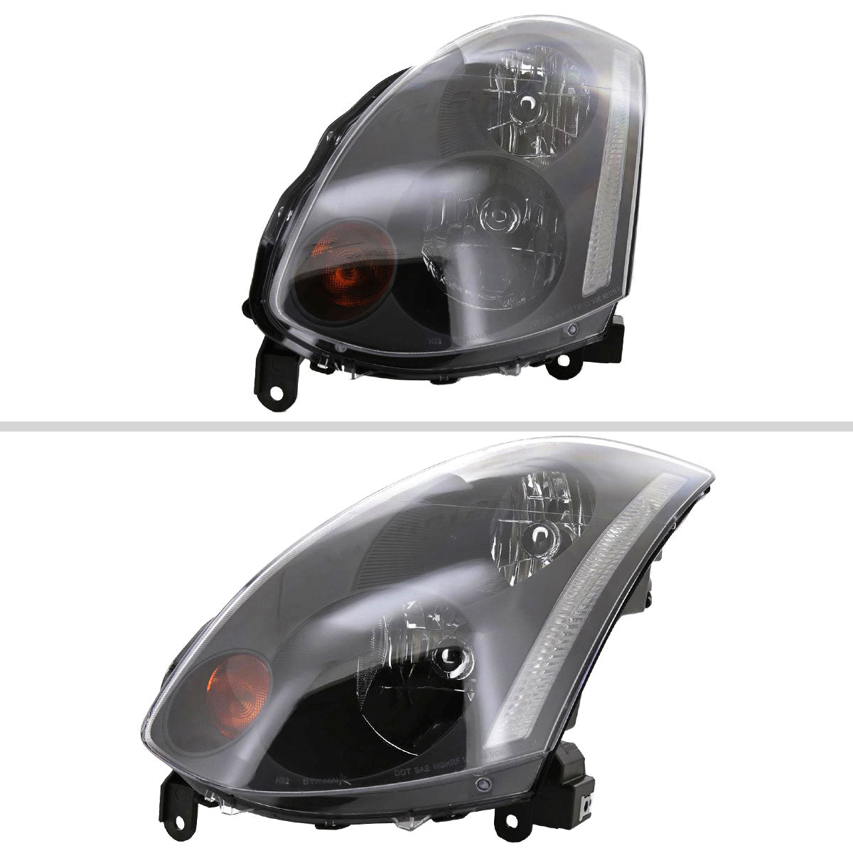 Spec-D 03-05 Infiniti G35 Coupe Headlights OEM Style Black