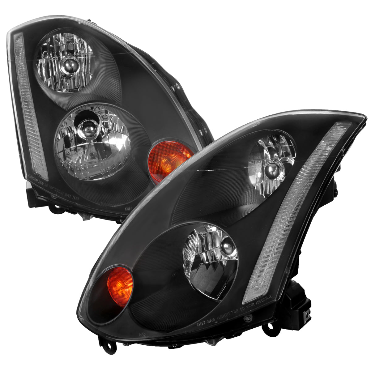 Spec-D 03-05 Infiniti G35 Coupe Headlights OEM Style Black