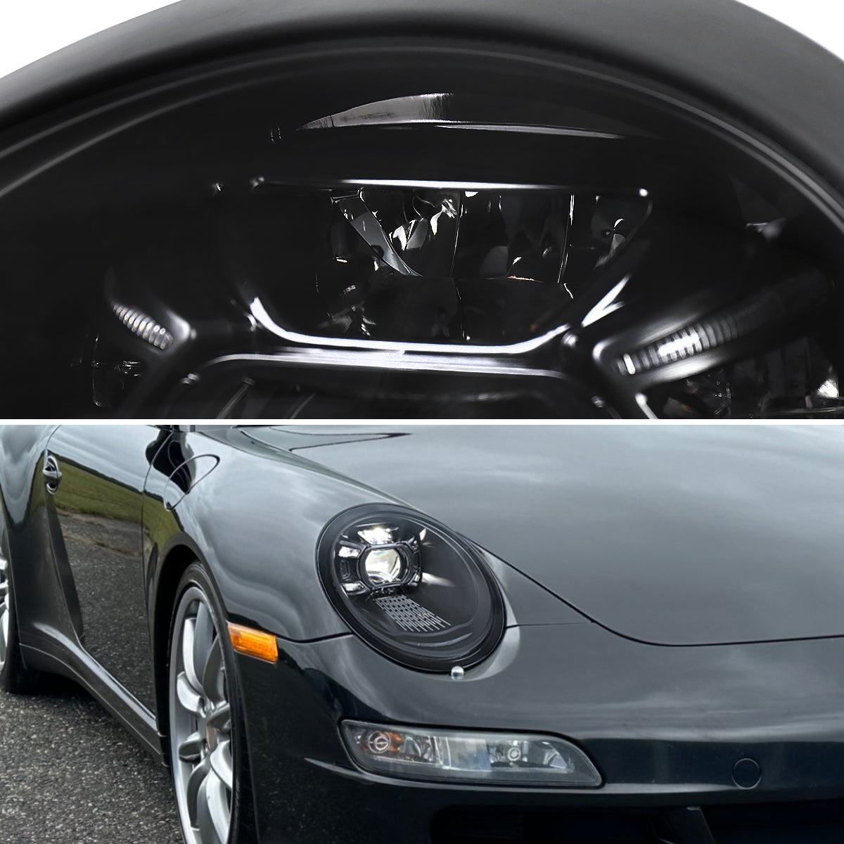 Spec-D 05-08 Porsche 911 997.1 LED Projector Headlights Black
