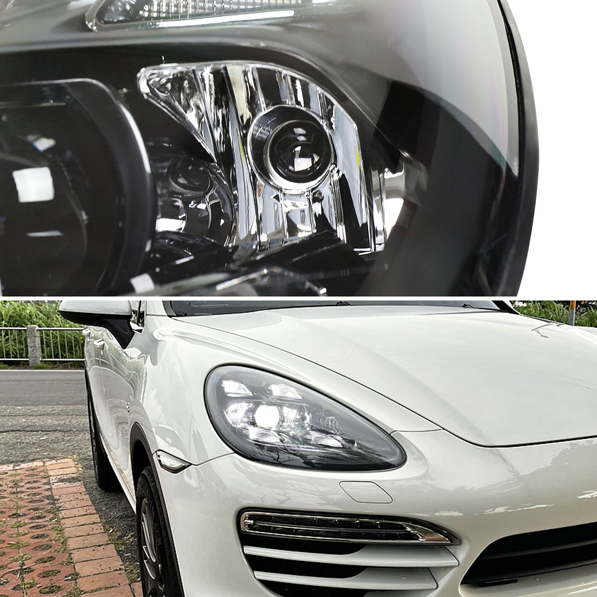 Spec-D 11-14 Porsche Cayenne 958 Matrix Style Porjector Headlights Blk