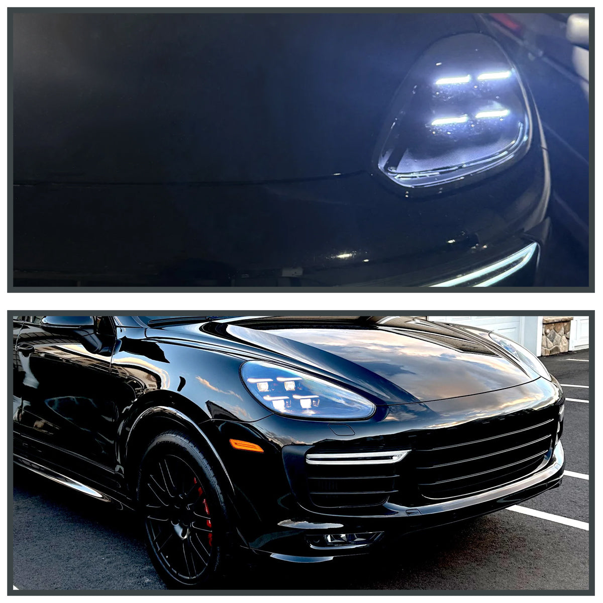 Spec-D 15-17 Porsche Cayenne 958 Matrix Style Headlights Dynamic Black
