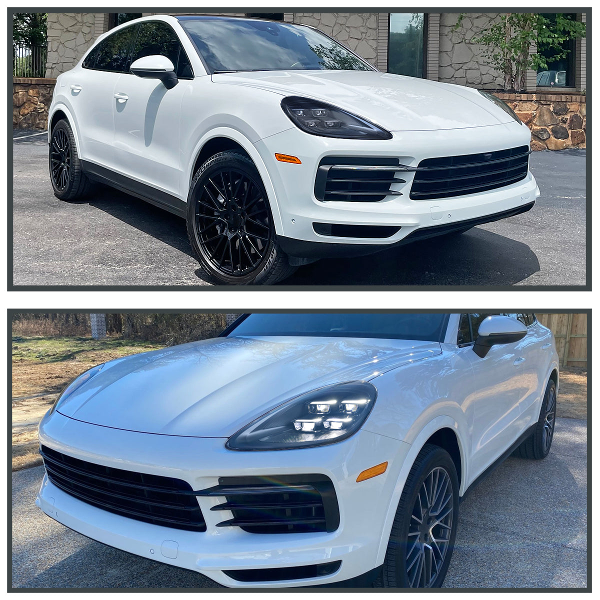 Spec-D 18-23 Porsche Cayenne Headlights Matrix Style Dynamic Black
