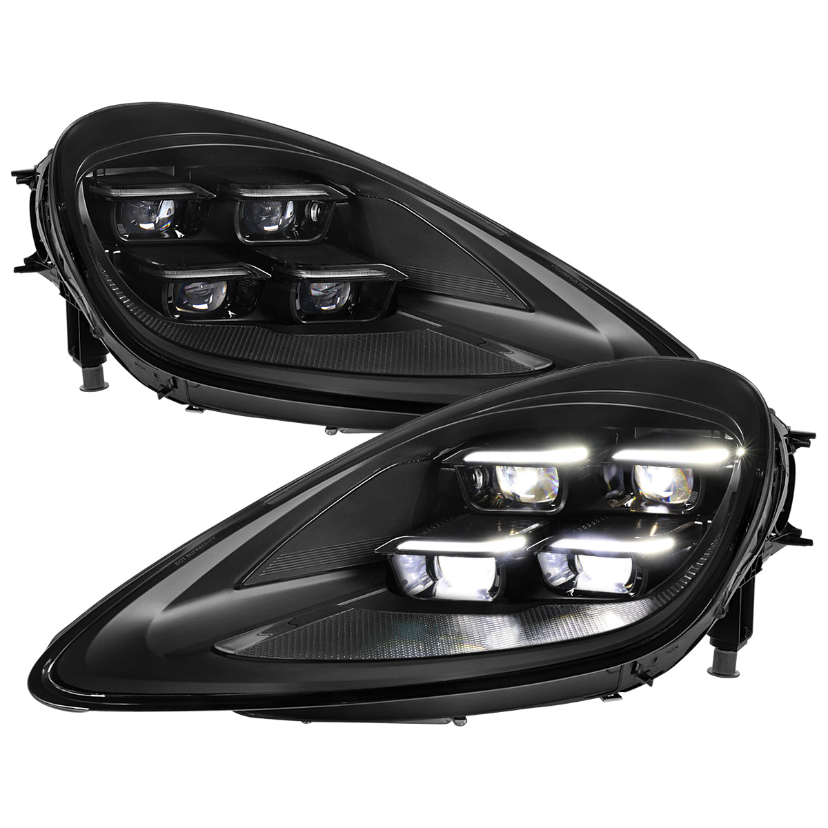 Spec-D 18-23 Porsche Cayenne Headlights Matrix Style Dynamic Black