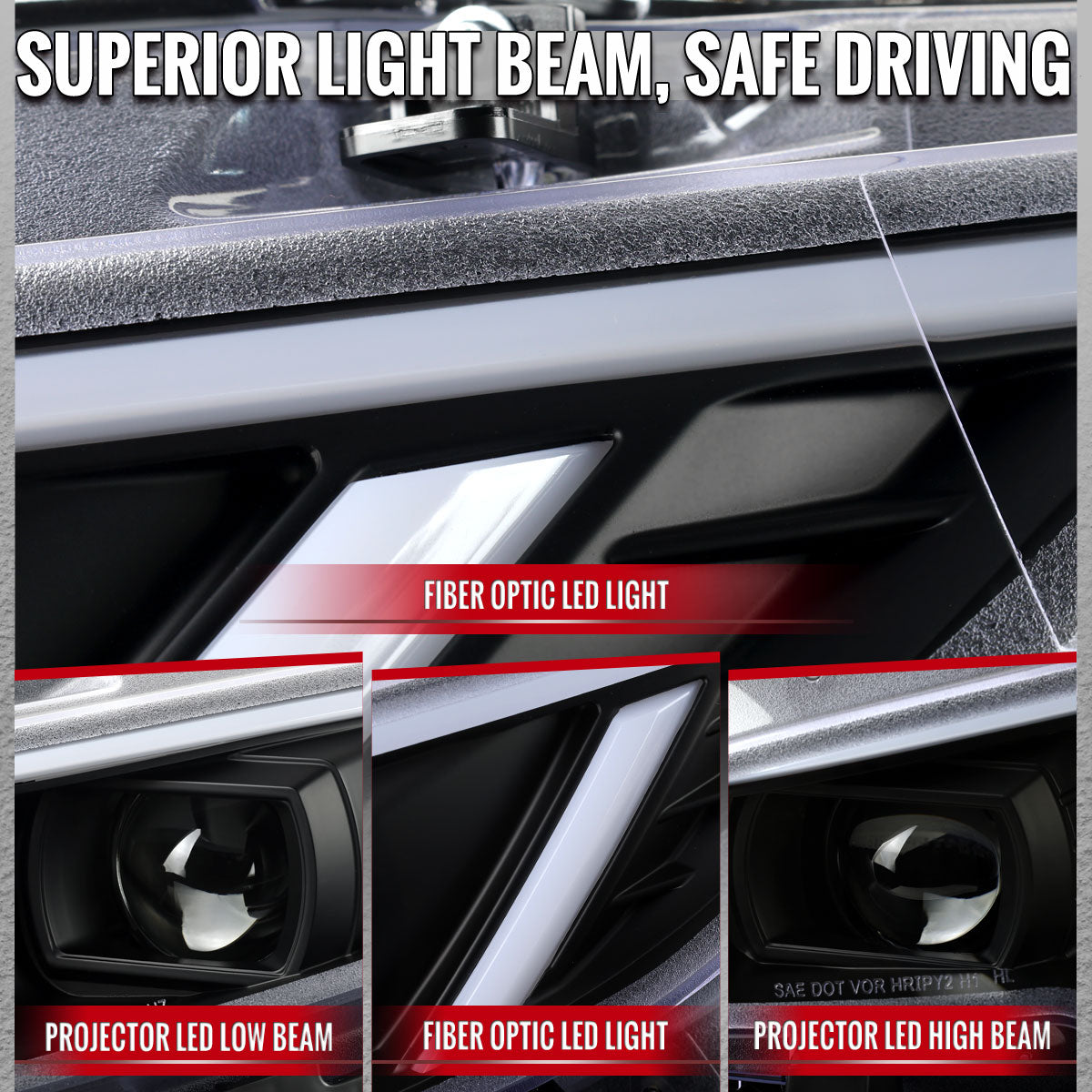 Spec-D 16-21 Honda Civic Led Projector Headlight Black