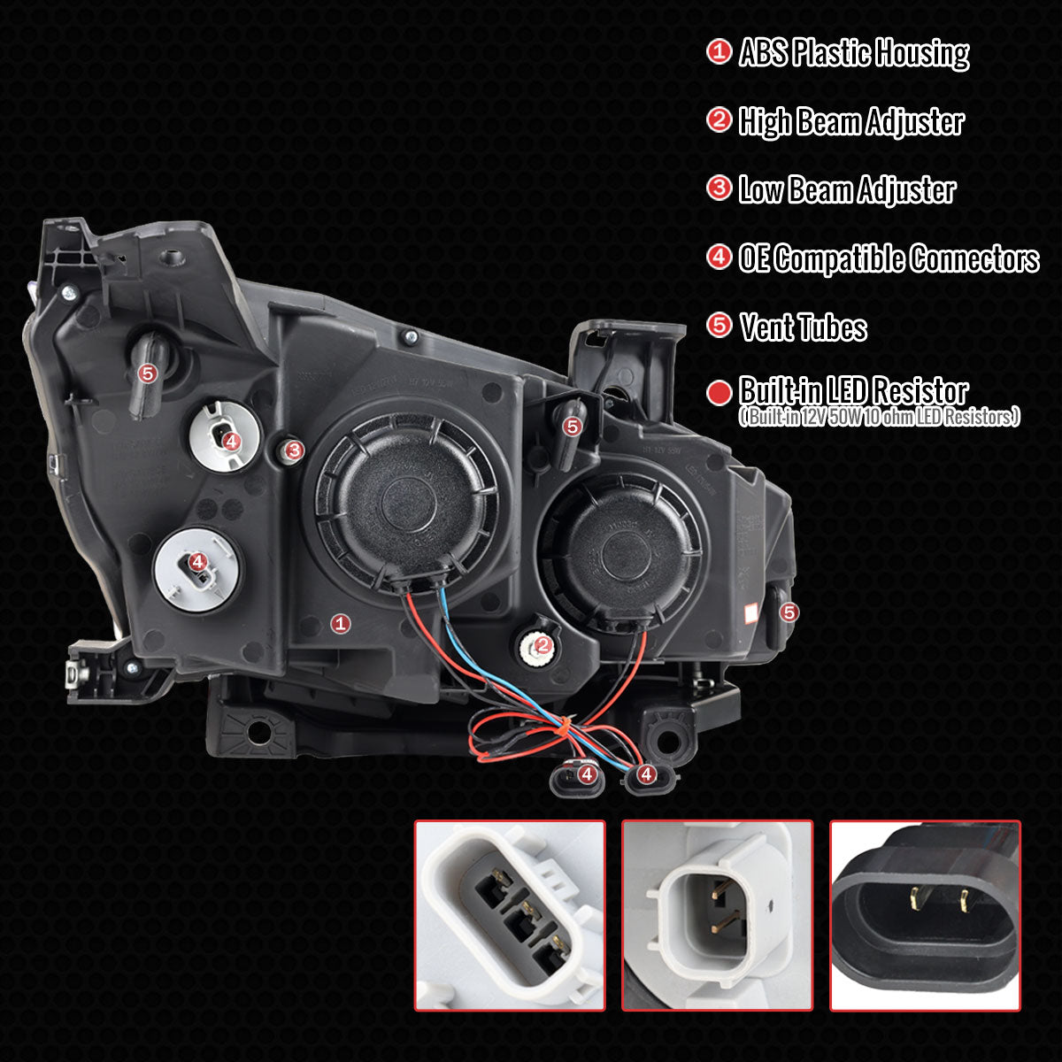 Spec-D 16-21 Honda Civic Led Projector Headlight Black