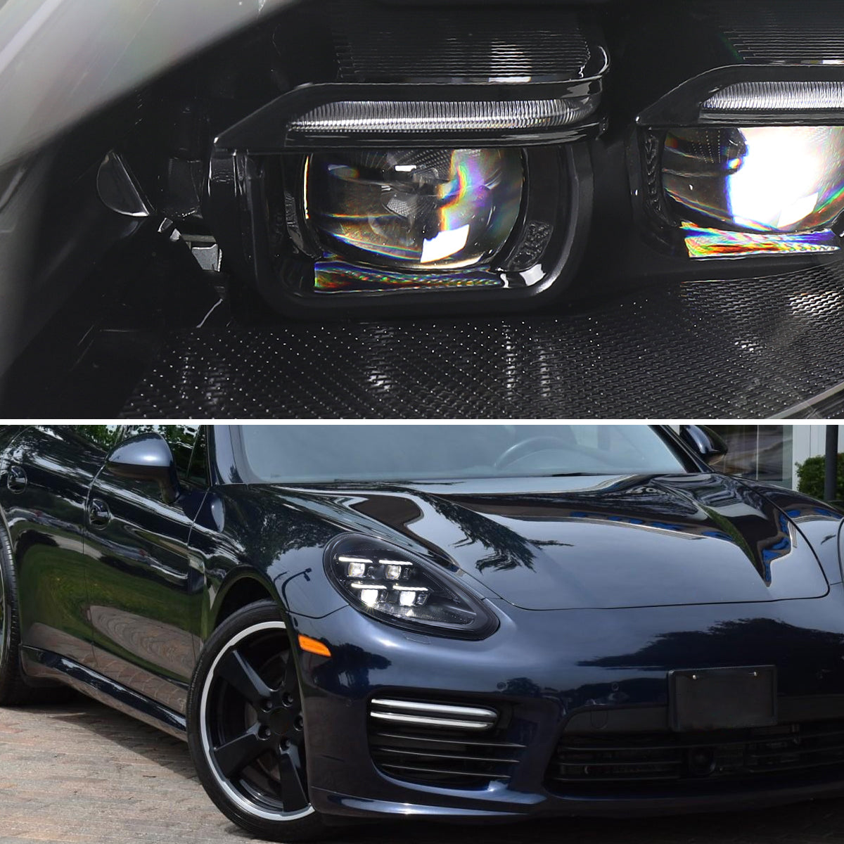Spec-D 14-16 Porsche Panamera 970 Matrix Style Headlights for HID Blk