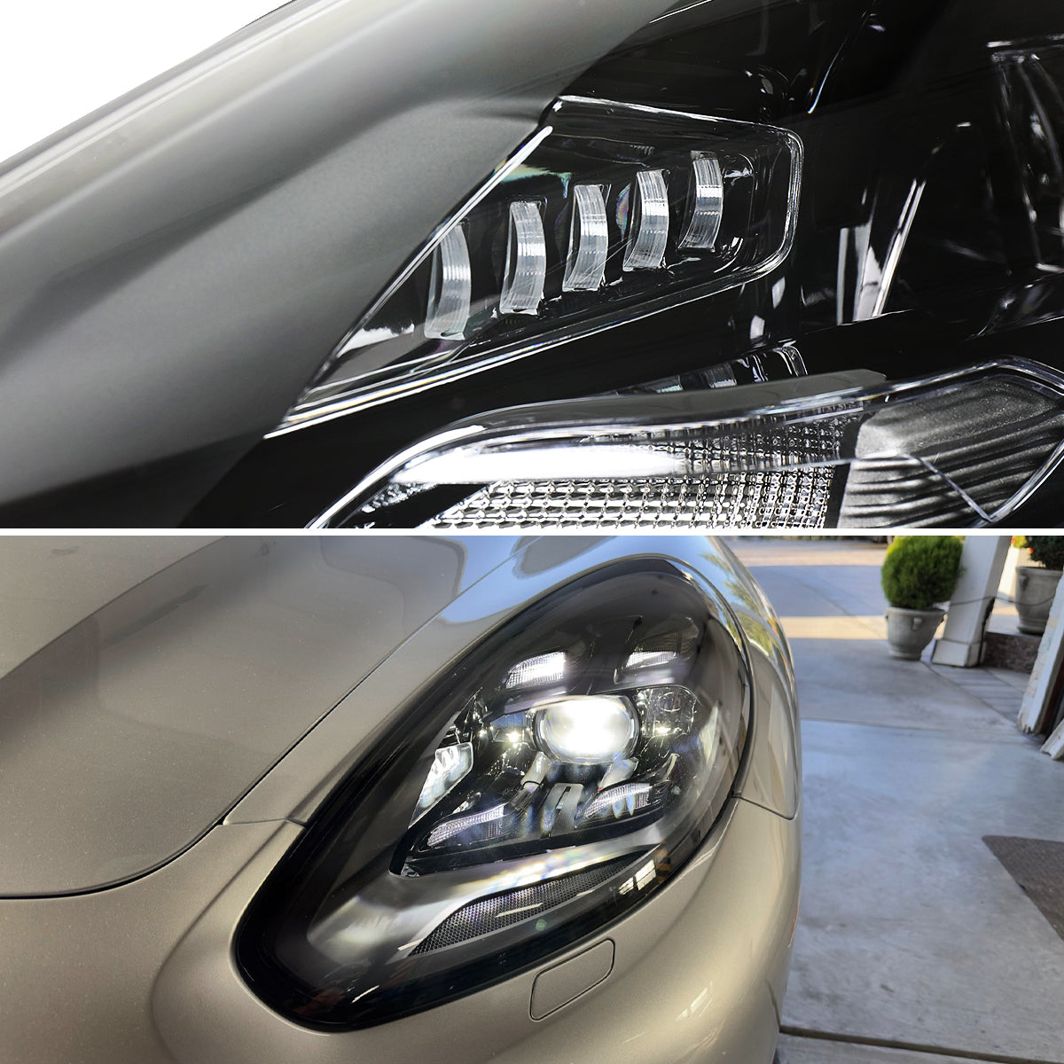 Spec-D 17-22 Porsche Panamera Headlights Matrix Style Projector Black