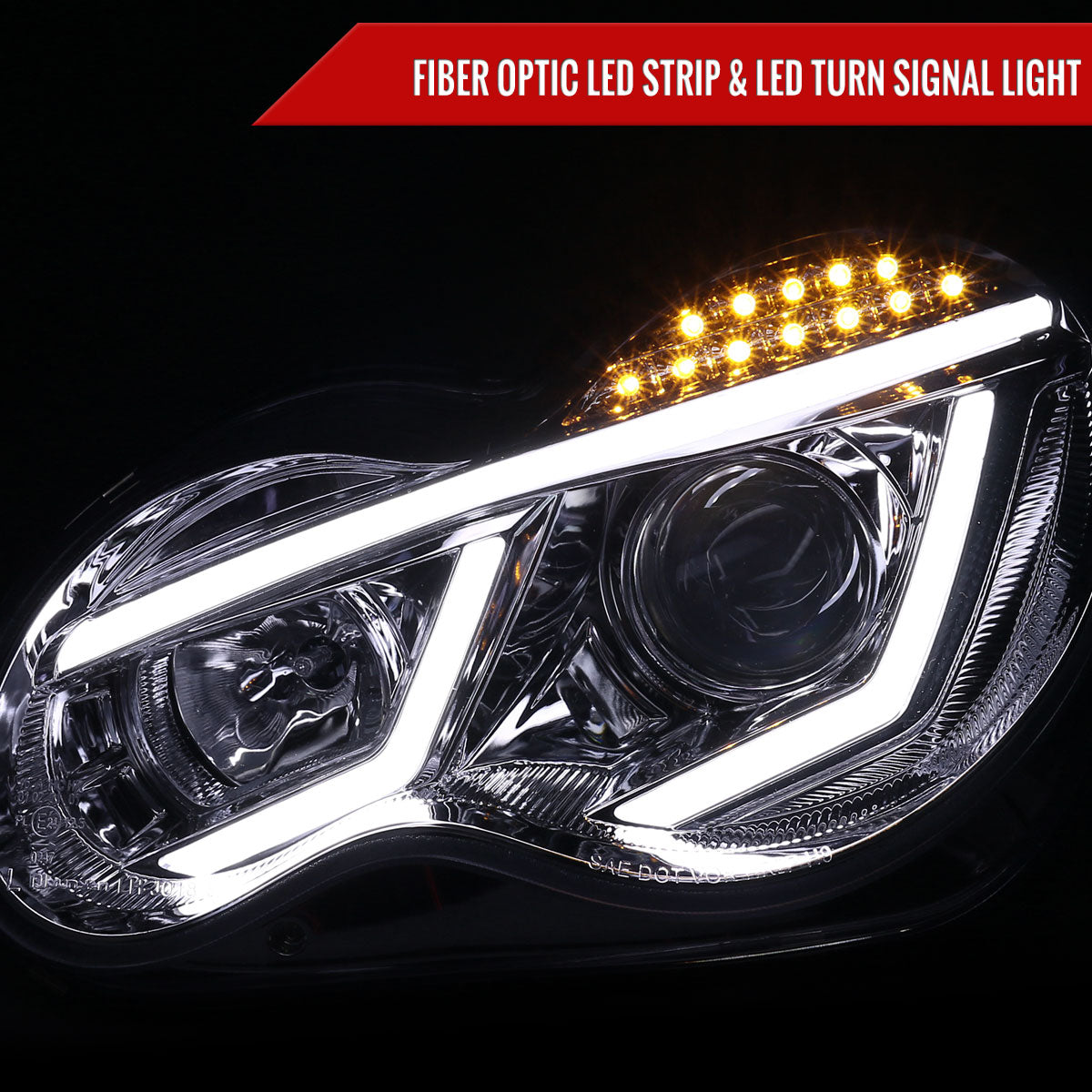 Spec-D 01-07 Mercedes C-Class W203 Projector Headlights LED Bar.