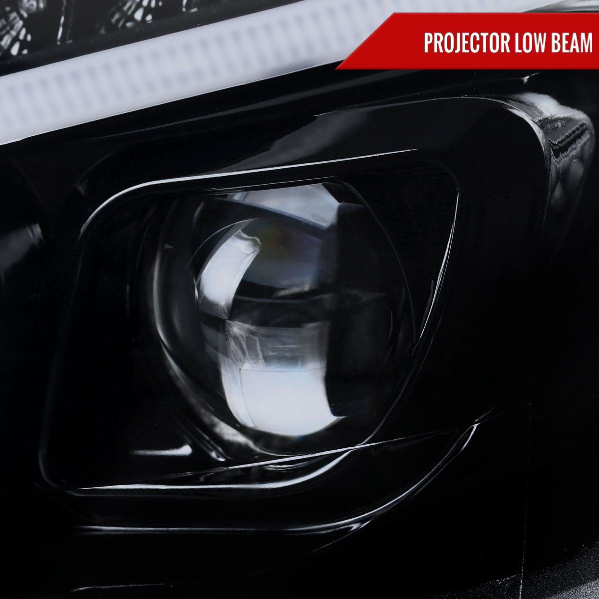 Spec-D 08-11 Benz W204 C Class Pro Headlights Light Bar Black /Smoked