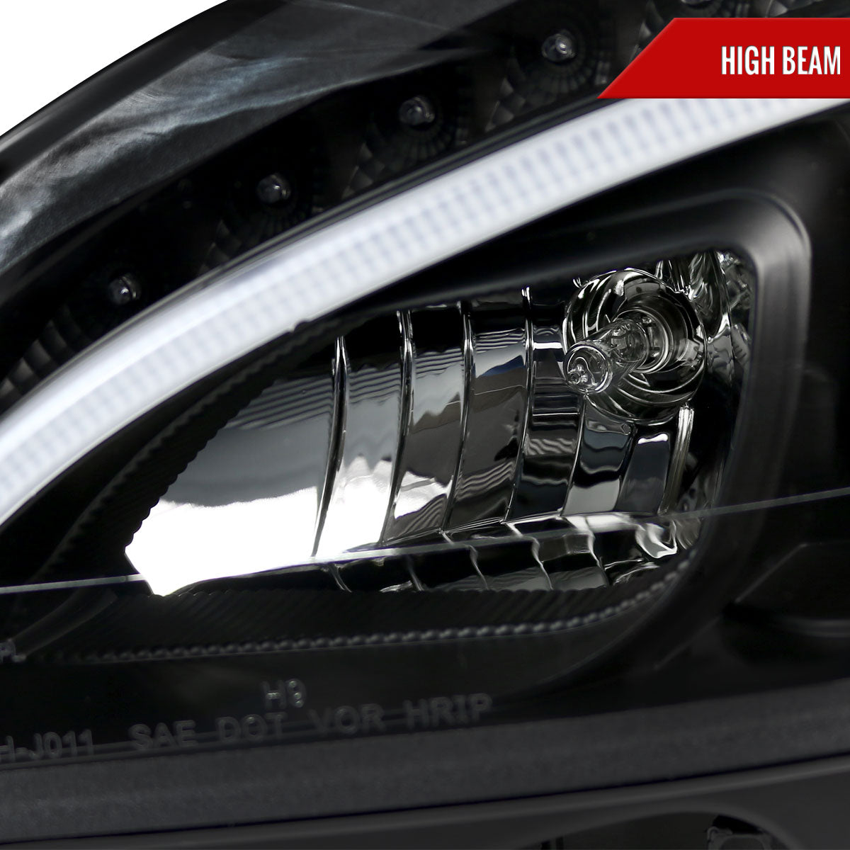 Spec-D 08-11 Benz W204 C Class Pro Headlights Light Bar Black