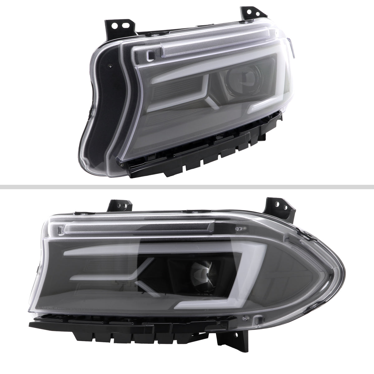 Spec-D 15-23 Dodge Charger Headlights LED Strip Sequential Black