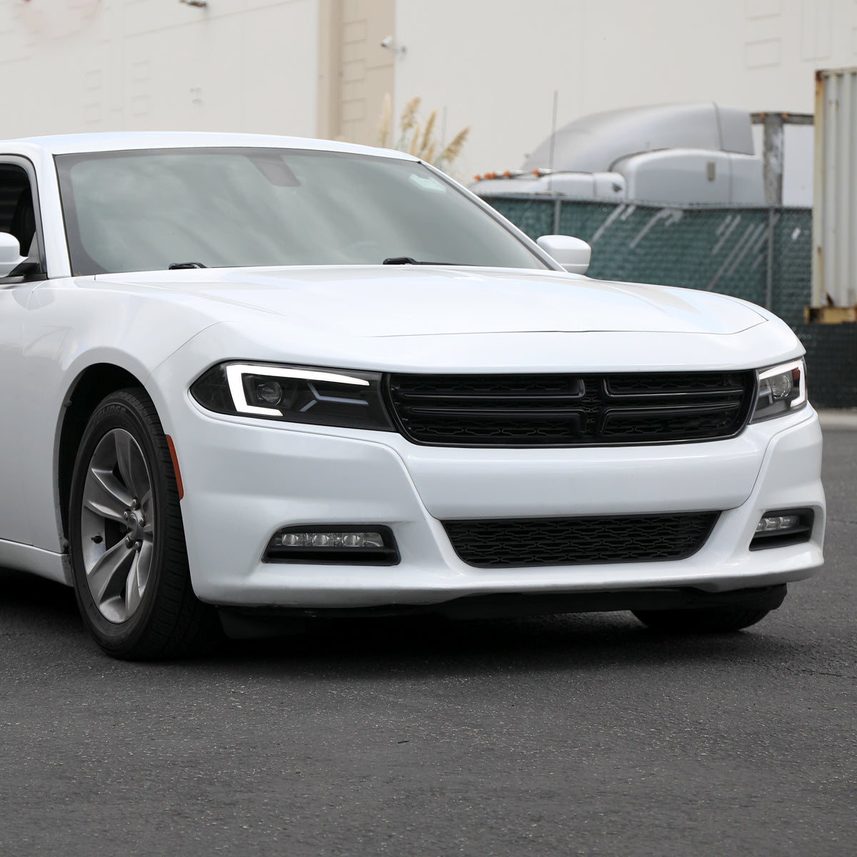 Spec-D 15-23 Dodge Charger Headlights LED Strip Sequential Black