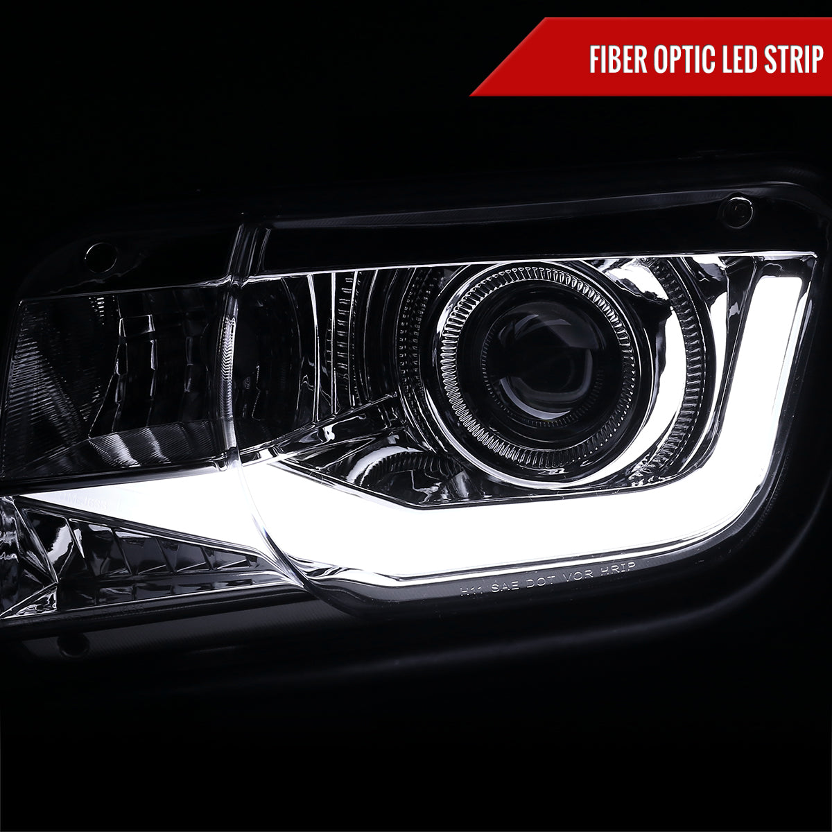 Spec-D 10-13 Chevy Camaro LED Bar Projector Headlights Chrome