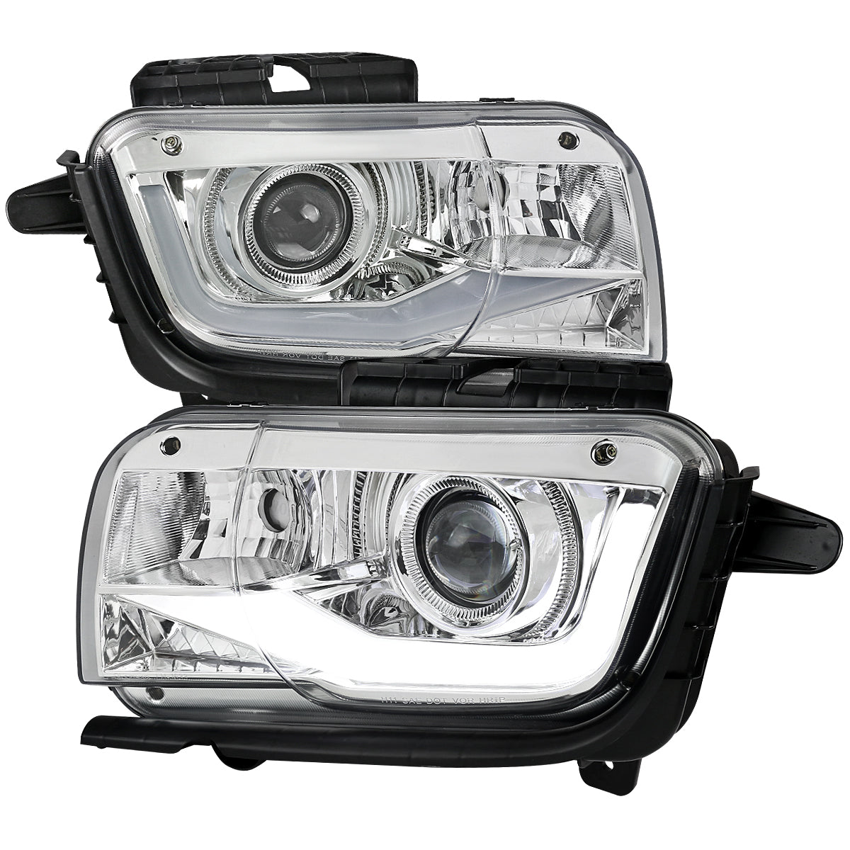 Spec-D 10-13 Chevy Camaro LED Bar Projector Headlights Chrome