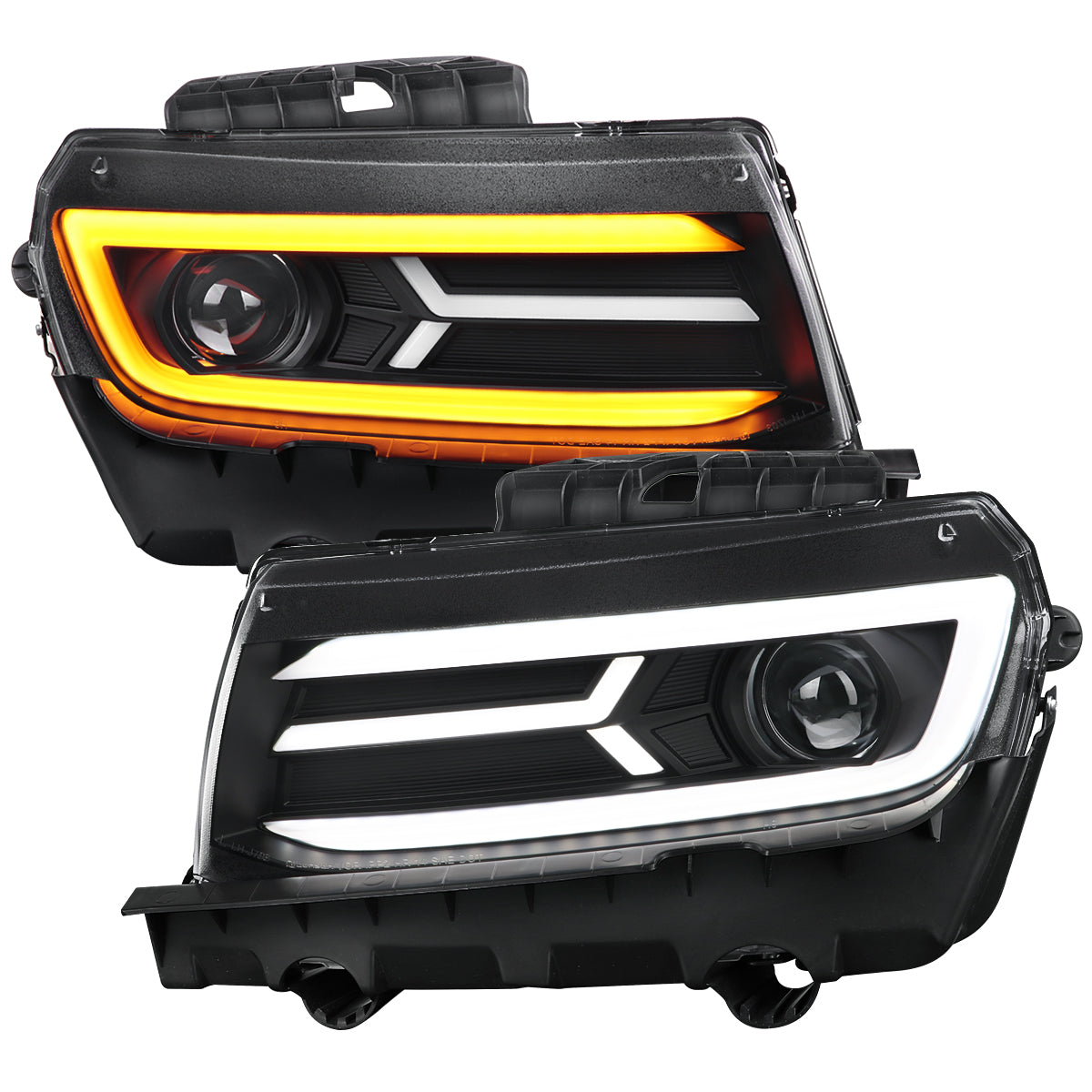 Spec-D 14-15 Chevy Camaro Sequential Headlights Matte Black