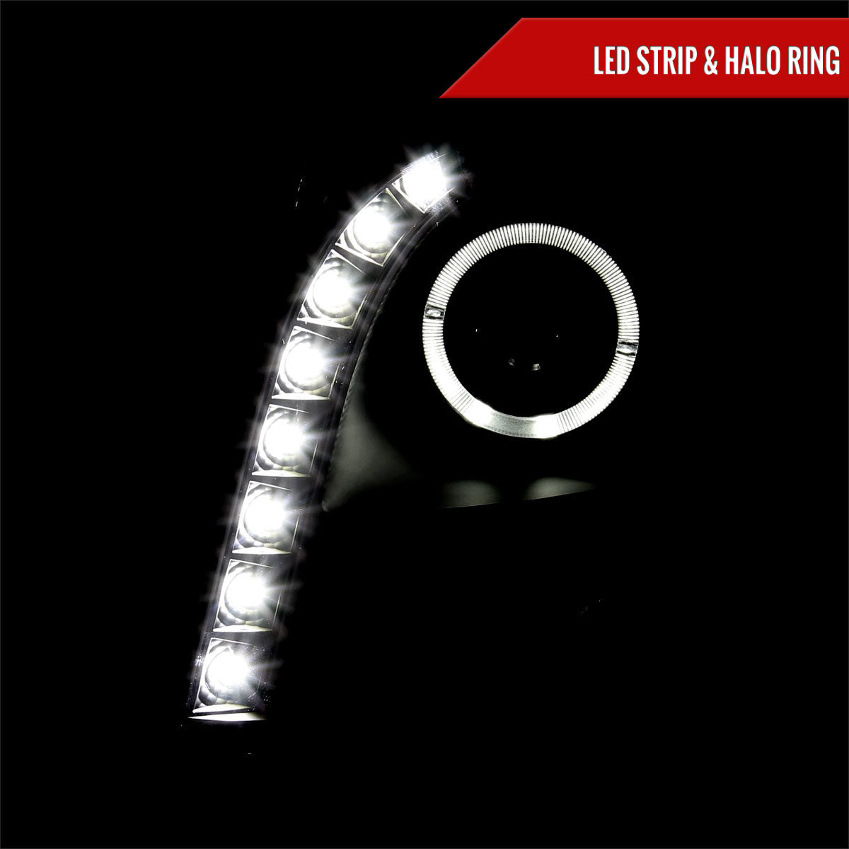Spec-D 03-07 Cadillac CTS Halo Projector Headlights Black/Smoked Lens