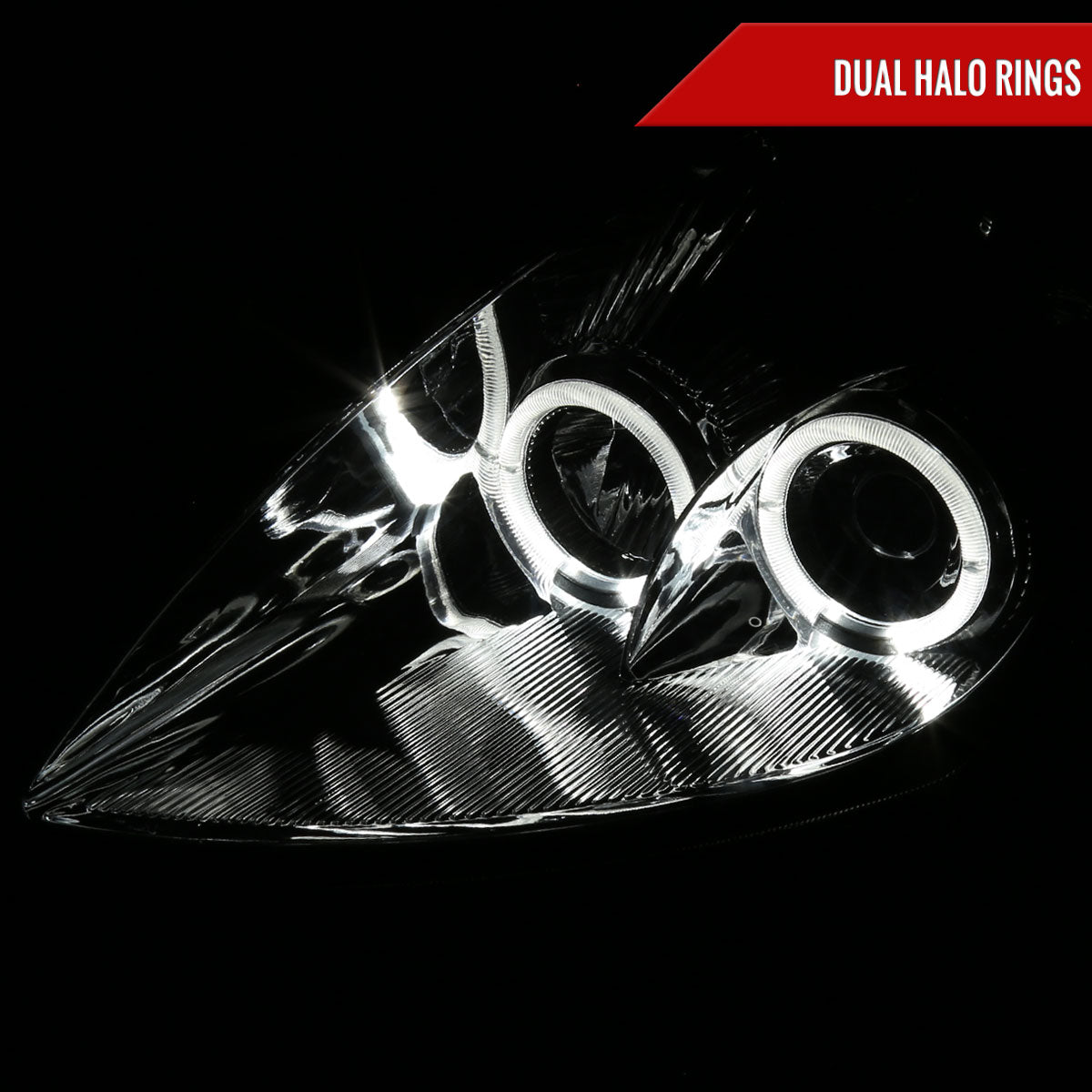 Spec-D 00-05 Mitsubishi Eclipse Dual Halo Headlights Chrome/Smoked