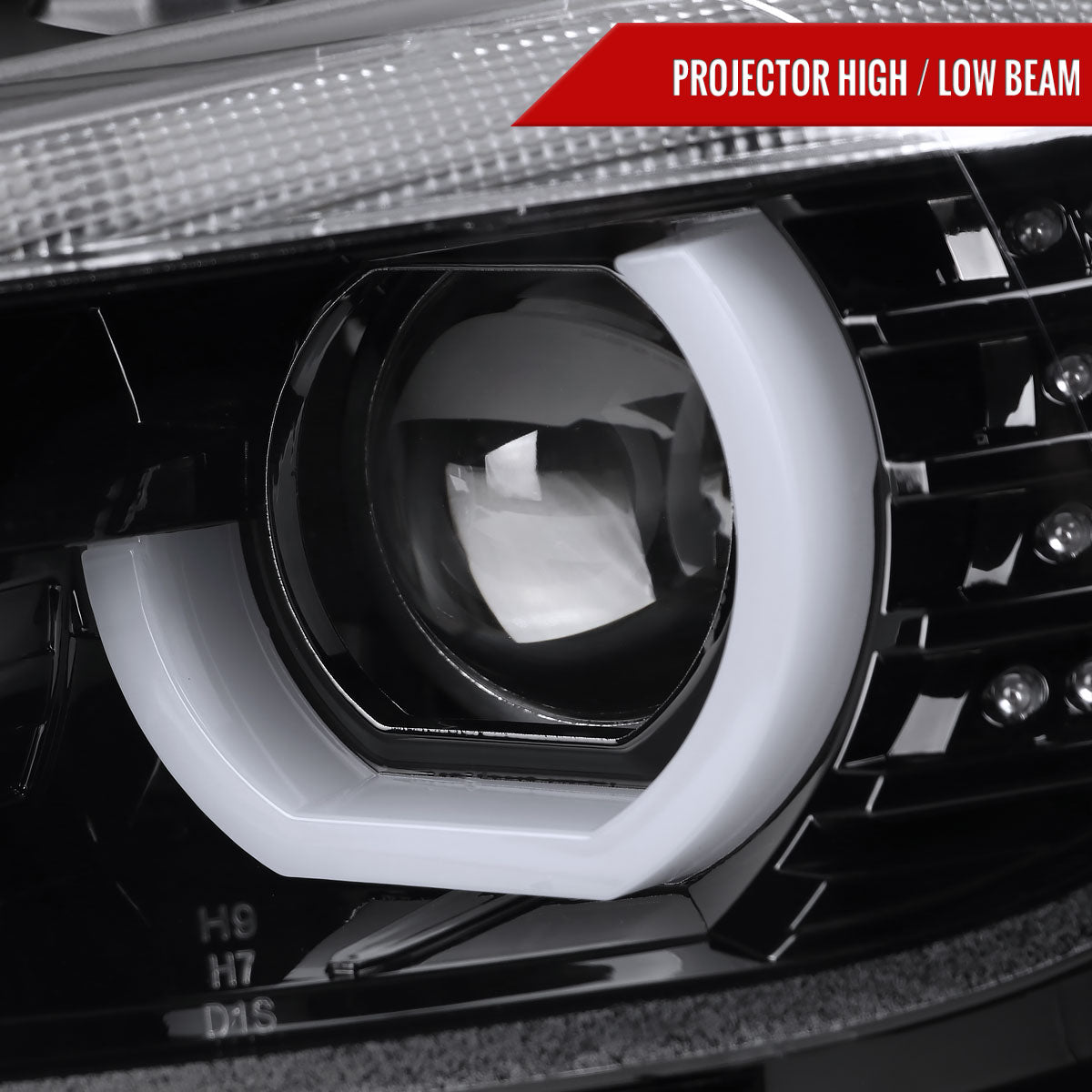 Spec-D 12-15 F30 3-Series 4DR Dual U-Bar Projector Headlights Black