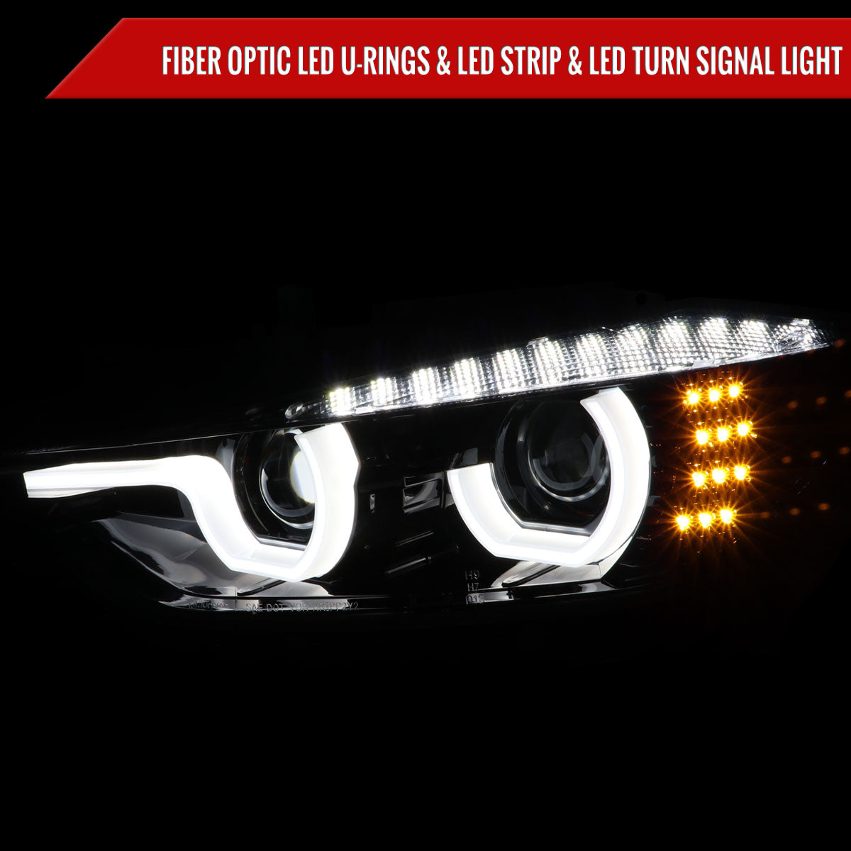 Spec-D 12-15 F30 3-Series 4DR Dual U-Bar Pro Headlights Chrome/Smoked