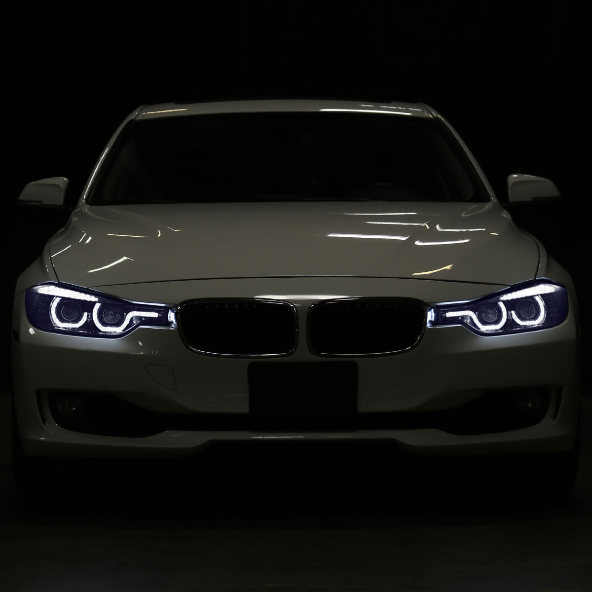 Spec-D 12-15 F30 3-Series 4DR Dual U-Bar Pro Headlights Chrome/Smoked