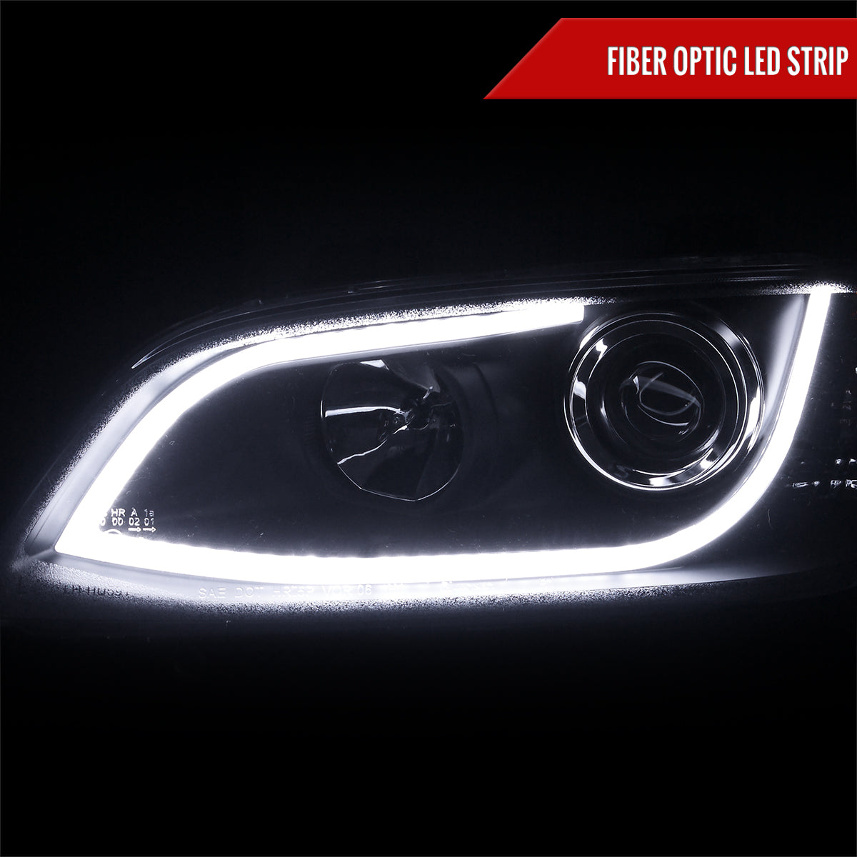 Spec-D 08-09 Pontiac G8 LED Bar Projector Headlights Black