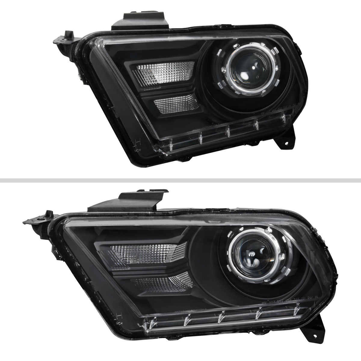 Spec-D 10-14 Ford Mustang Retrofit Style Projector Headlights Black