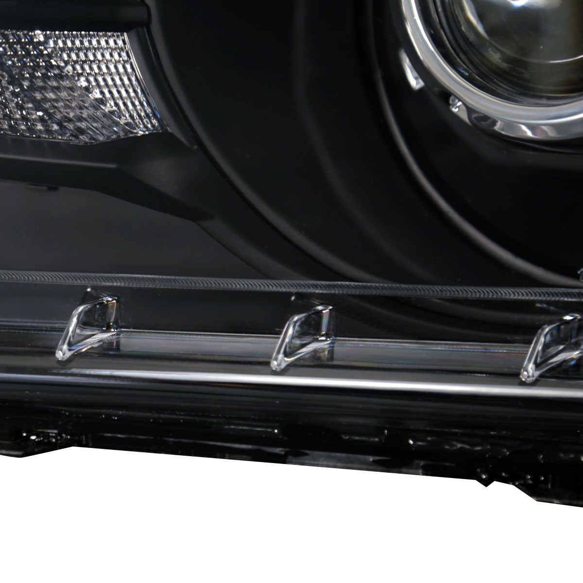 Spec-D 10-14 Ford Mustang Retrofit Style Projector Headlights Black