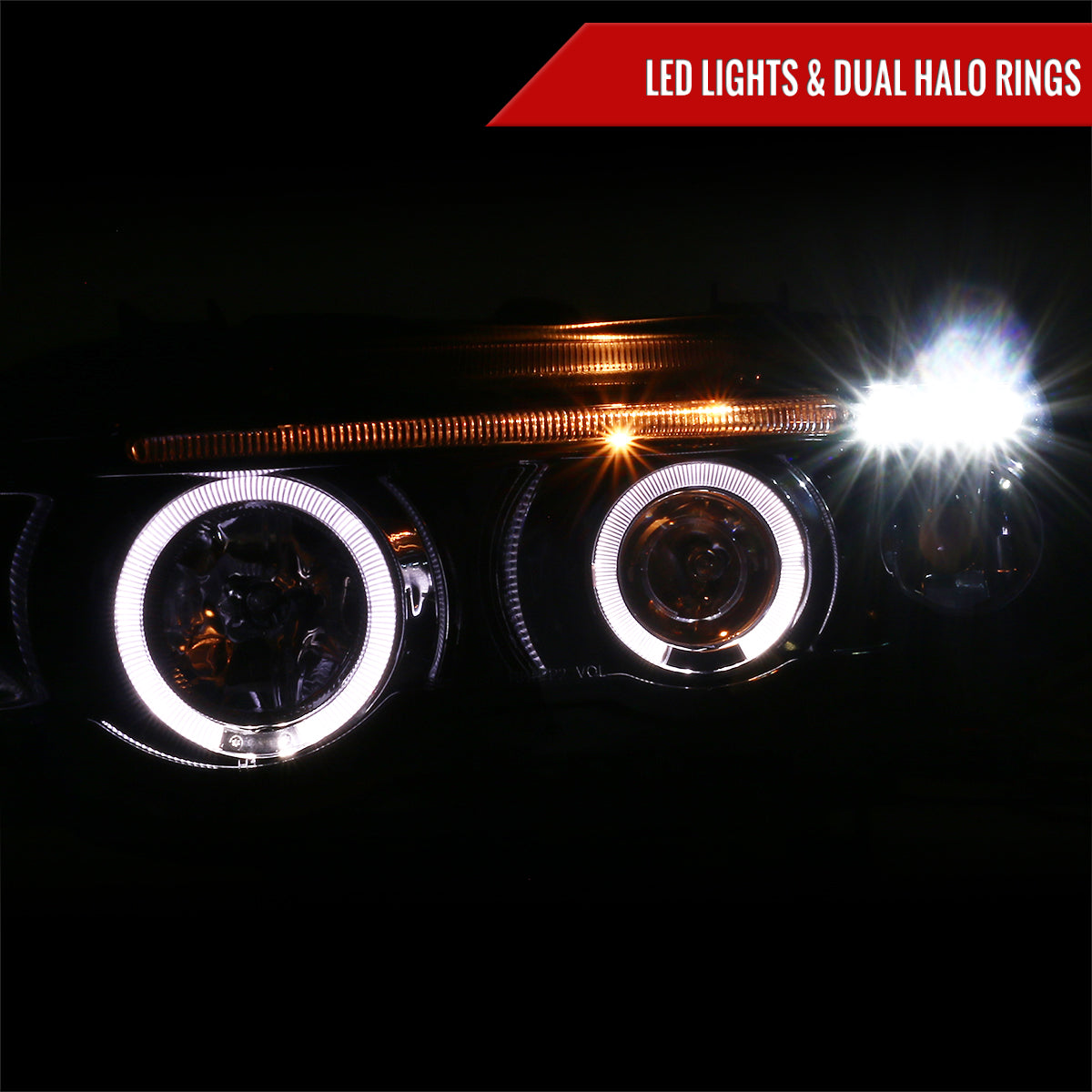 Spec-D 01-03 BMW E53 X5 Dual Halo Projector Headlights GL Black/Smoked