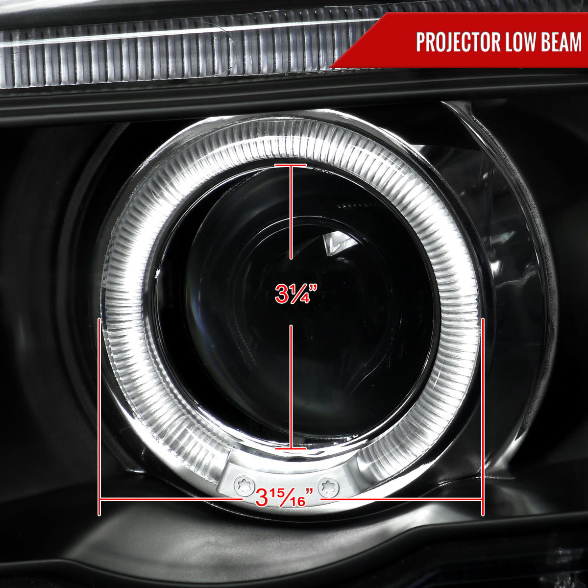 Spec-D 01-03 BMW E53 X5 Halo Projector Headlights Black