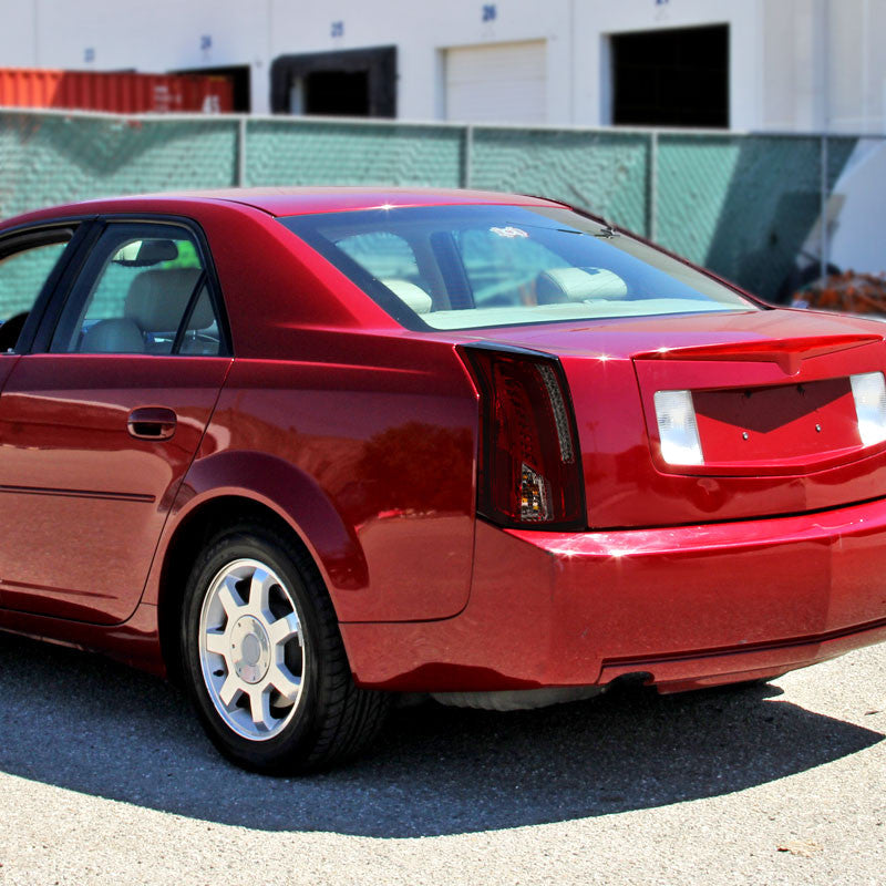Spec-D 03-07 Cadillac CTS LED Tail Lights Chrome/Red Smoked