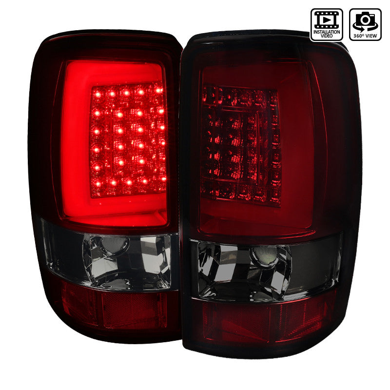 Spec-D 00-06 GMC Denali Tahoe LED Bar Tail Lights Red Smoked Lens
