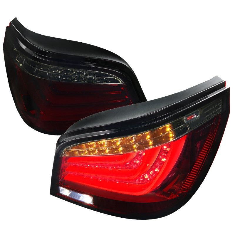 Spec-D 08-10 BMW E60 525i 530i 535i 550i LED Tail Lights Chrome Red Smoked Lens