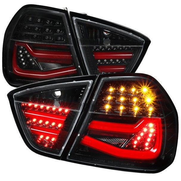 Spec-D 06-08 BMW E90 Sedan Only LED Tail Lights Black