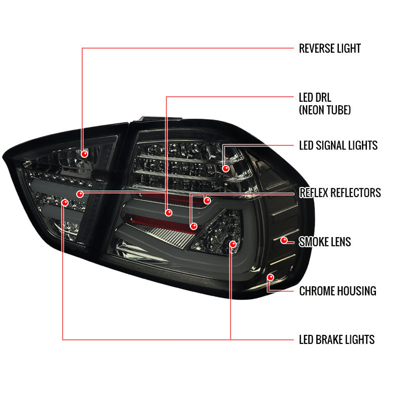 Spec-D 06-08 BMW 323i 325i 328i 330i E90 LED Tail Lights Smoked