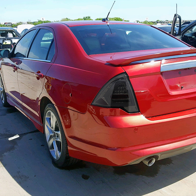 Spec-D 10-12 Ford Fusion LED Bar Tail Lights Chrome Smoked Lens