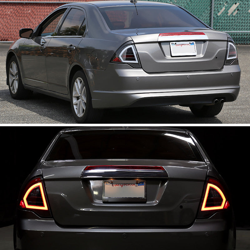 Spec-D 10-12 Ford Fusion Tail Lights LED Matte Black/Clear