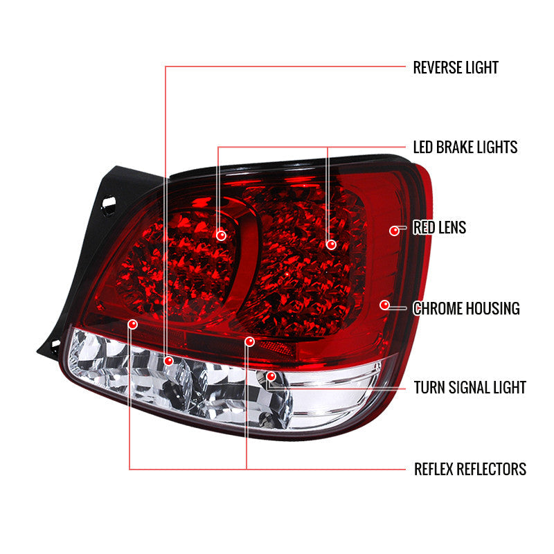 Spec-D 98-05 Lexus GS300 GS400 GS430 LED Tail Lights Red/Clear