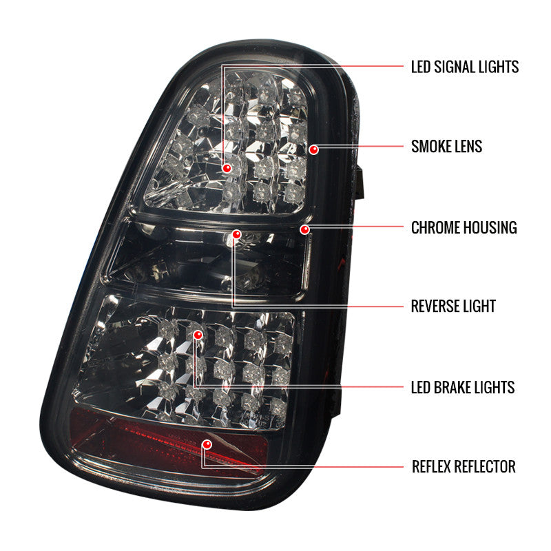 Spec-D 05-06 Mini Cooper S Tail Lights LED Chrome/Smoked