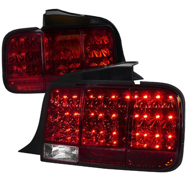 Spec-D 05-09 Ford Mustang Sequential LED Tail Lights Red