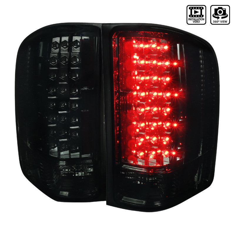Spec-D 07-14 Silverado 1500 2500HD 3500HD OZ LED Tail Lights Smoked