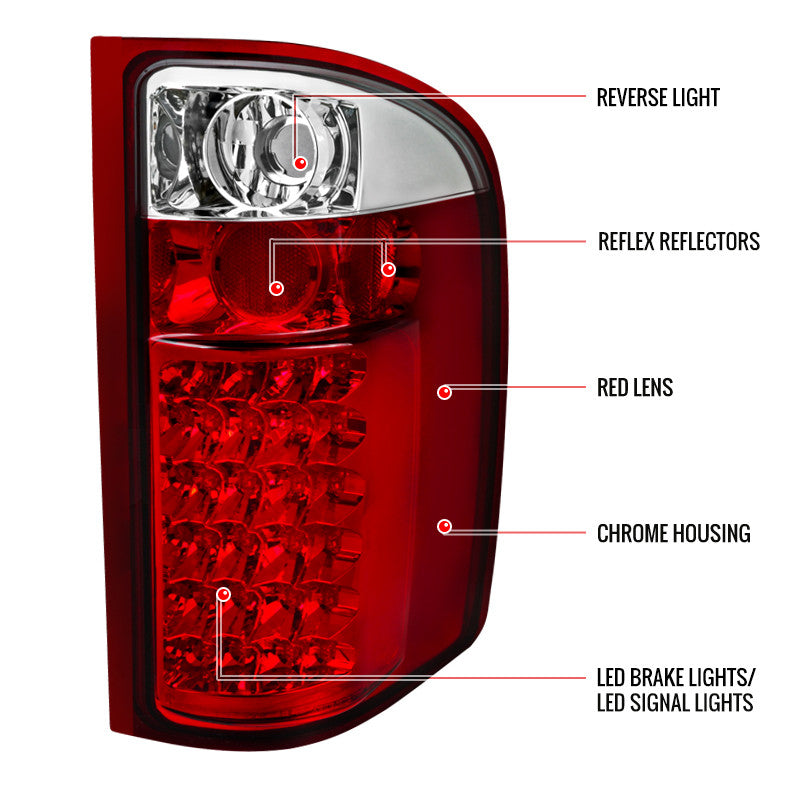 Spec-D 07-14 Chevy Silverado 1500 2500HD LED Tail Lights Red