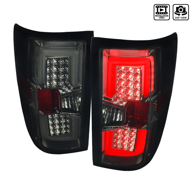 Spec-D 14-15 Chevrolet Silverado LED Tail Lights Smoked