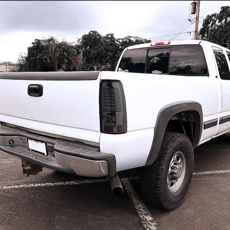Spec-D 99-02 Chevrolet Silverado LED Bar Chrome Tail Lights Smoked