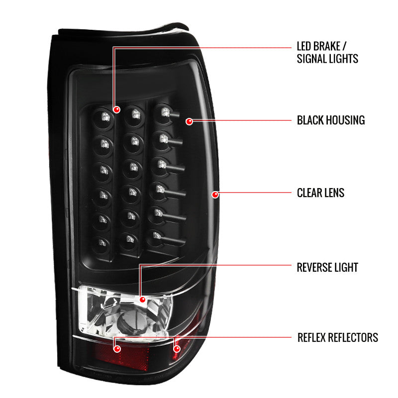 Spec-D 99-02 Chevrolet Silverado LED Tail Lights