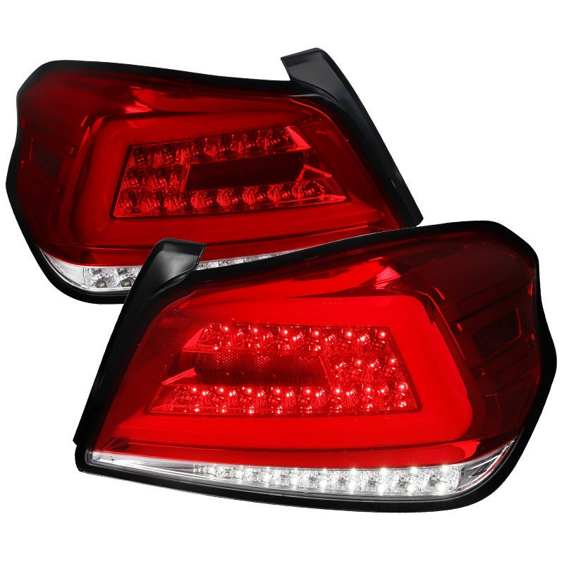 Spec-D 15-21 WRX White Bar LED SEQ Tail Lights Chrome/Red/Clear Lens