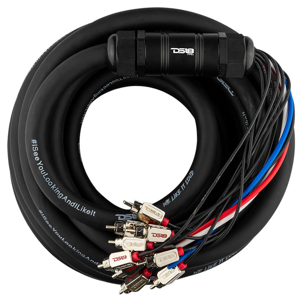 DS18 Snake, Medusa 10 Channel RCA and 4 x 12GA OFC Power Wire 30 Feet
