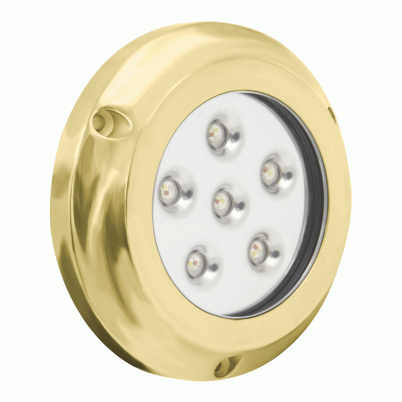 Metra ML-RGBW72W 72W RGBW Underwater Transom Light, Brass